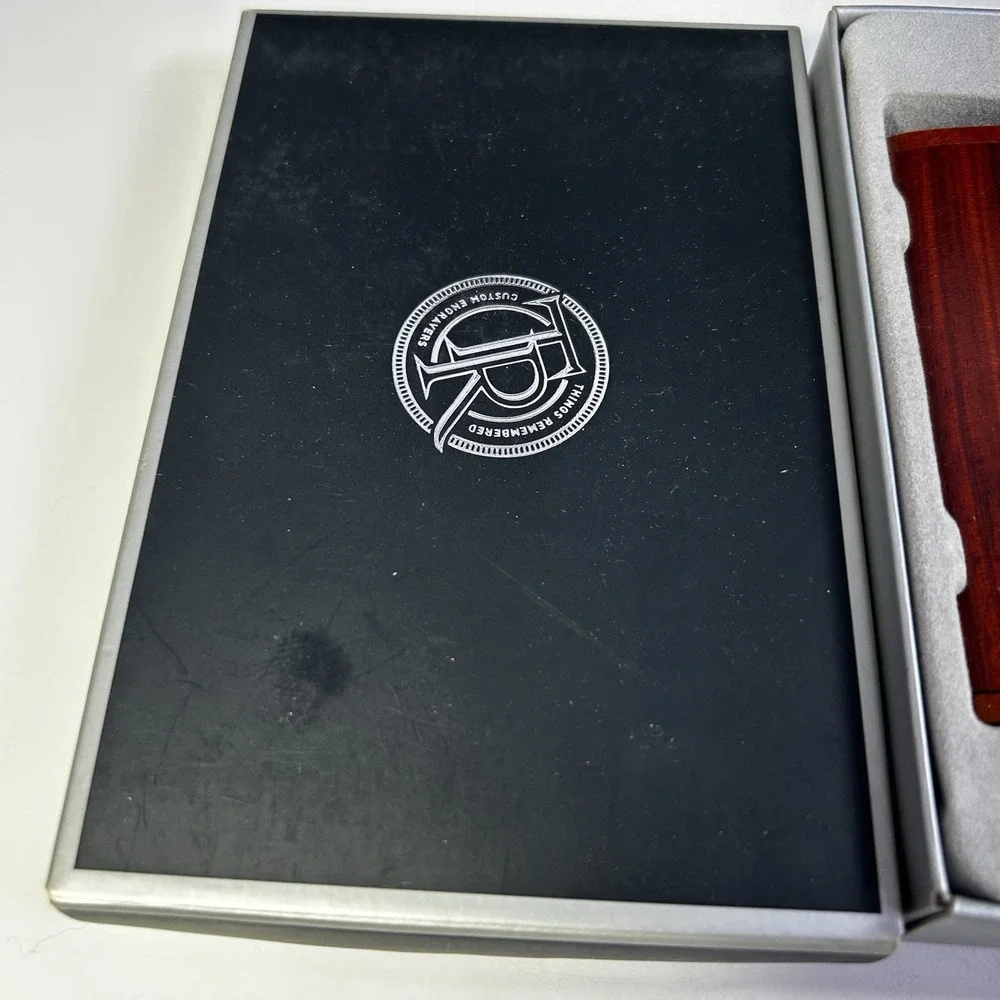 Things Remembered Engraveable Wooden Pen & Business Card Holder Set NEW Box